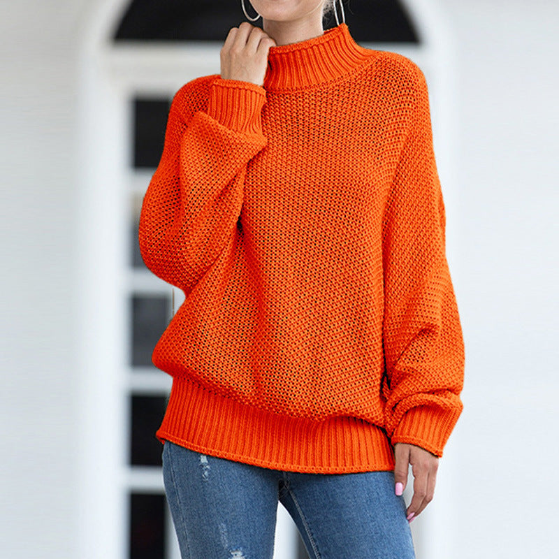 Chunky knit sweater for women with a high neck and relaxed fit Lune London