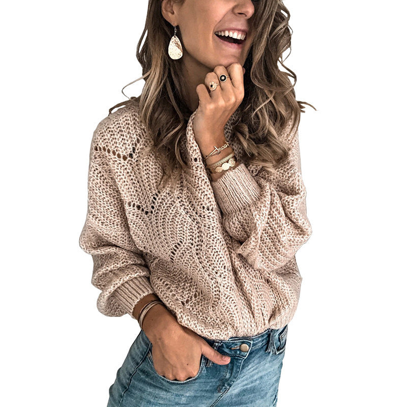 Pull en tricot épais pour femmes avec une coupe ample et un motif délicat Chic & Stil