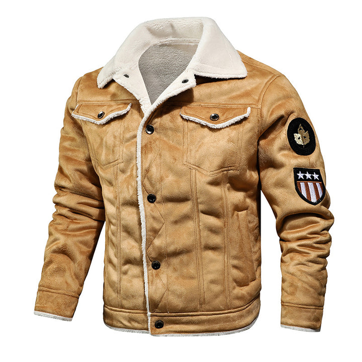 Elegant leather jacket for men with warming faux fur lining Lune London