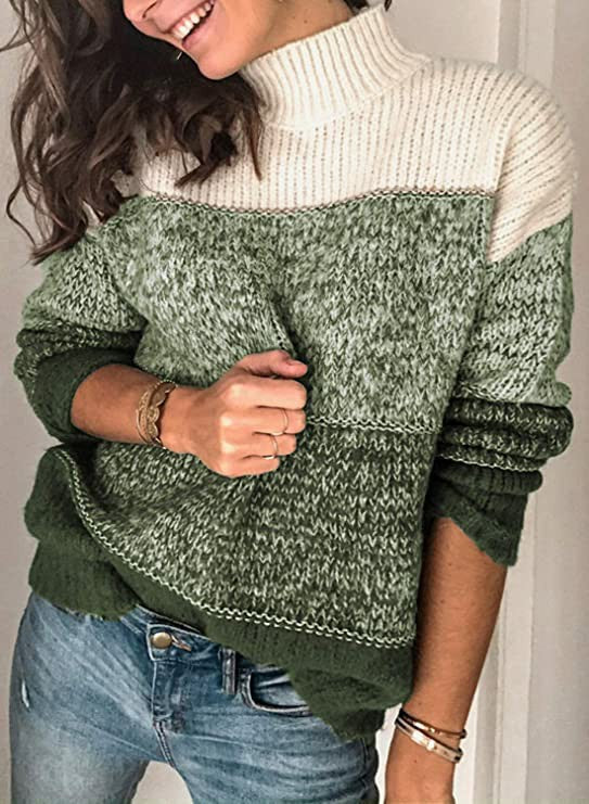 Pull à col roulé confortable pour femmes en tricot texturé Chic & Stil