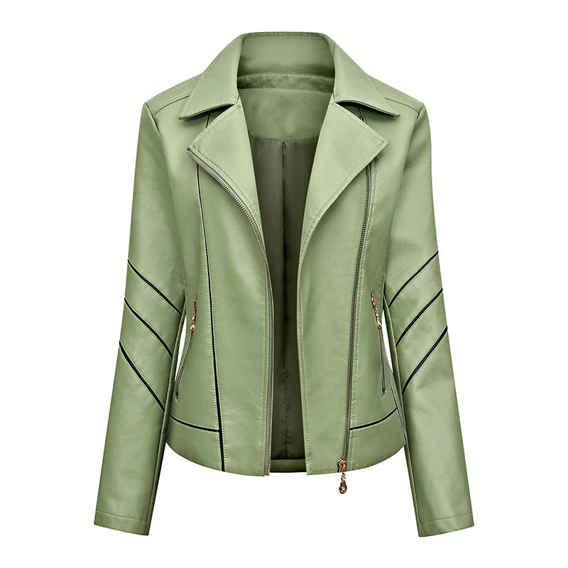 Chic and style faux leather jacket for women