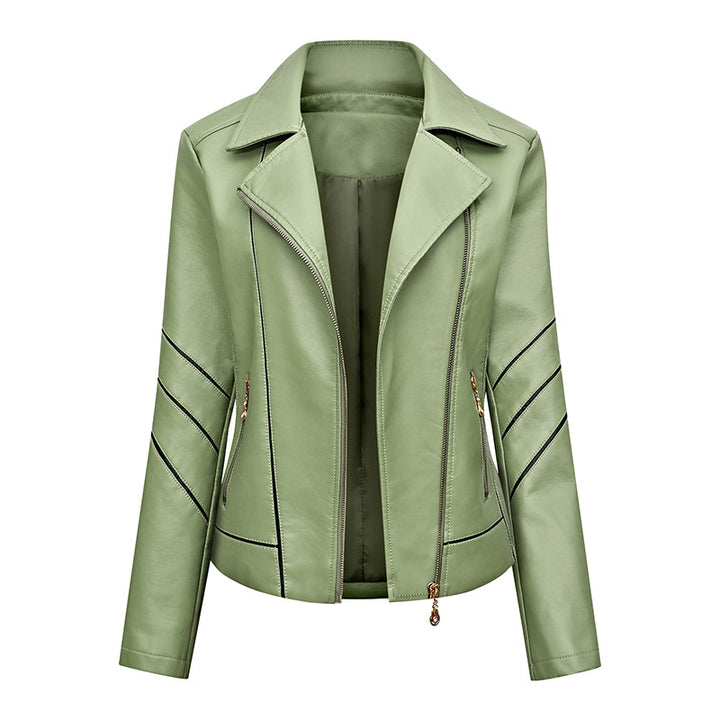 Chic and style faux leather jacket for women