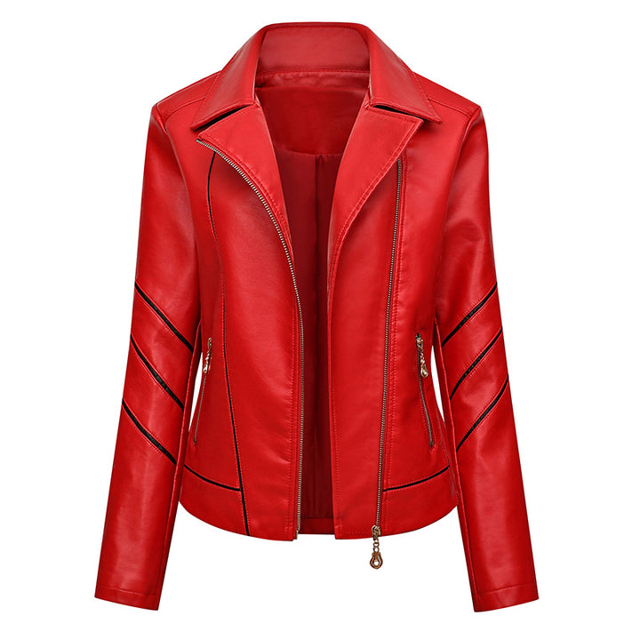 Chic and style faux leather jacket for women