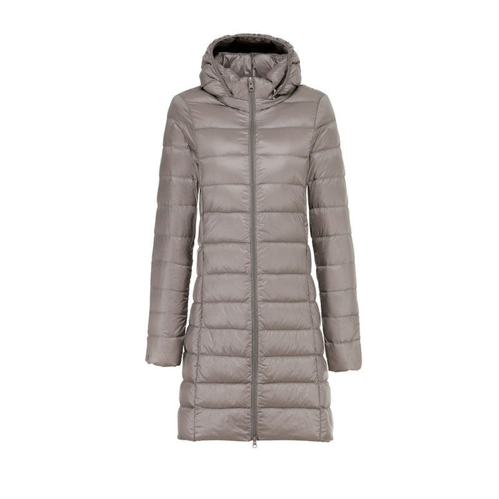 Lune London | Long Lightly Padded Jacket with Detachable Hood for Women Ideal for Winter