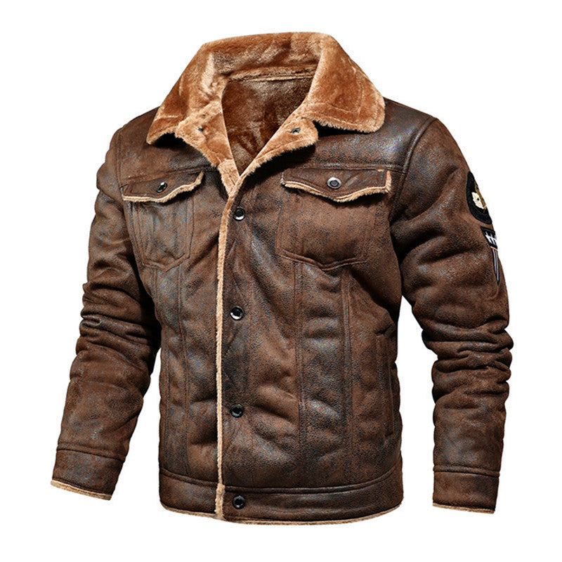 Elegant leather jacket for men with warming faux fur lining Lune London
