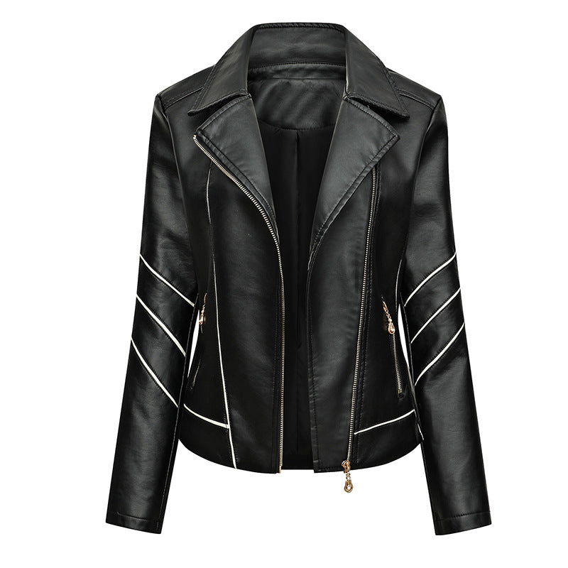 Chic and style faux leather jacket for women