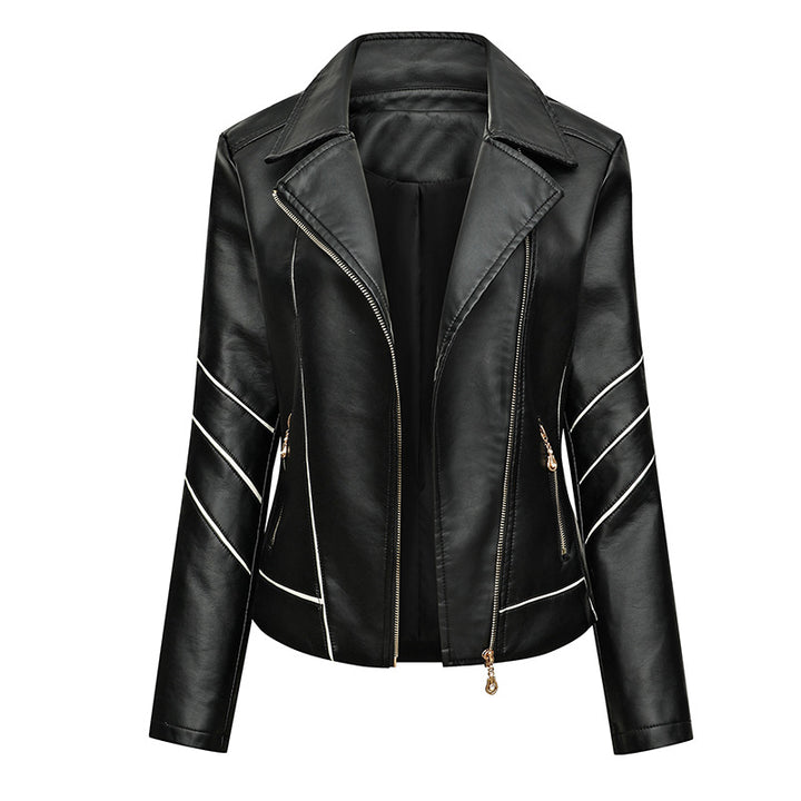 Chic and style faux leather jacket for women
