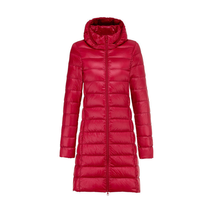 Lune London | Long Lightly Padded Jacket with Detachable Hood for Women Ideal for Winter