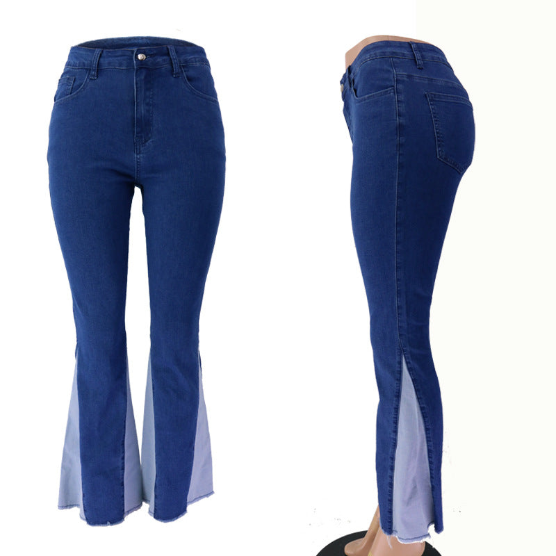 Casual women’s jeans with frayed hem Lune London