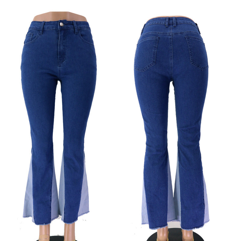 Casual women’s jeans with frayed hem Lune London