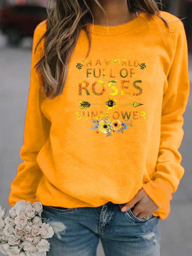 Sweat-shirt femme avec design inspirant et décoration florale Chic & Stil