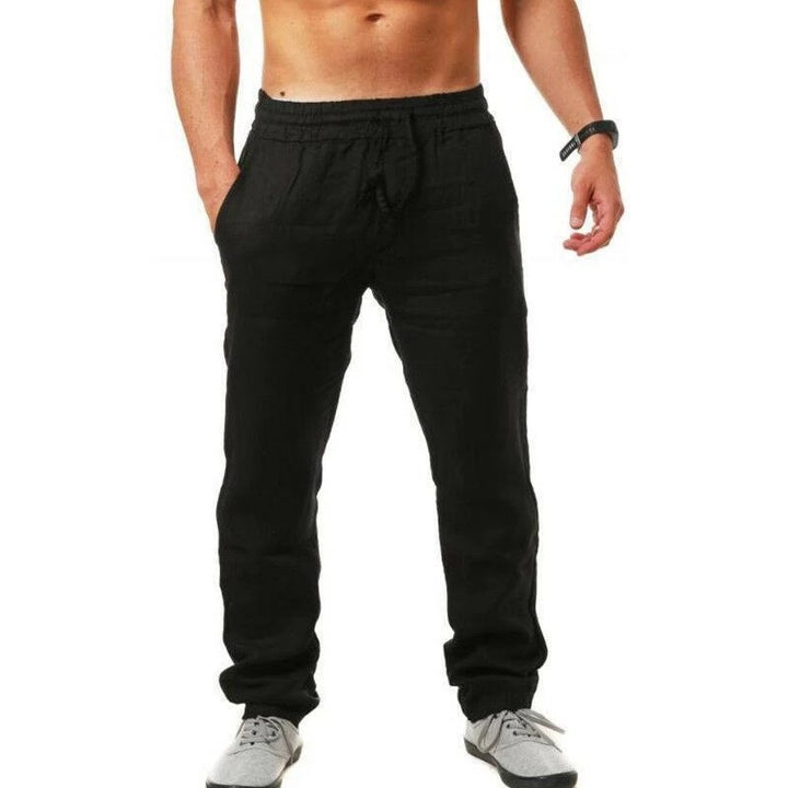 Casual linen pants for men with elastic waistband and side pockets Lune London