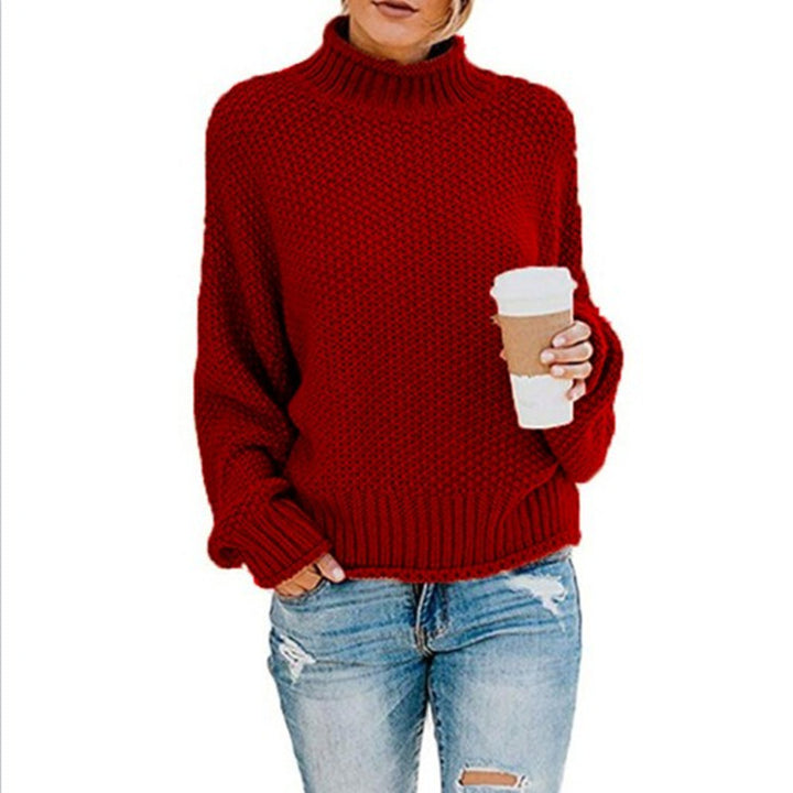 Pull en tricot épais pour femmes avec col haut et coupe décontractée Chic & Stil 1771933192