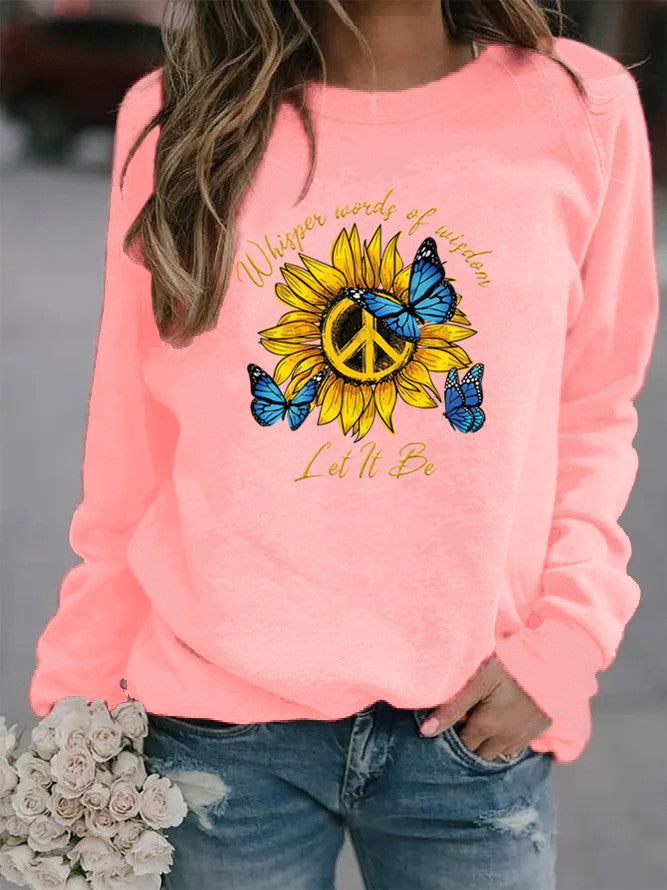 Sweat-shirt pour femmes avec design artistique de tournesol et de papillon Chic & Stil