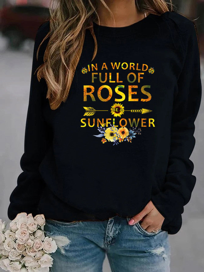 Sweat-shirt femme avec design inspirant et décoration florale Chic & Stil