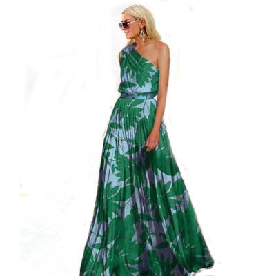 Ladies maxi dress with off-shoulder cut and floral design Lune London