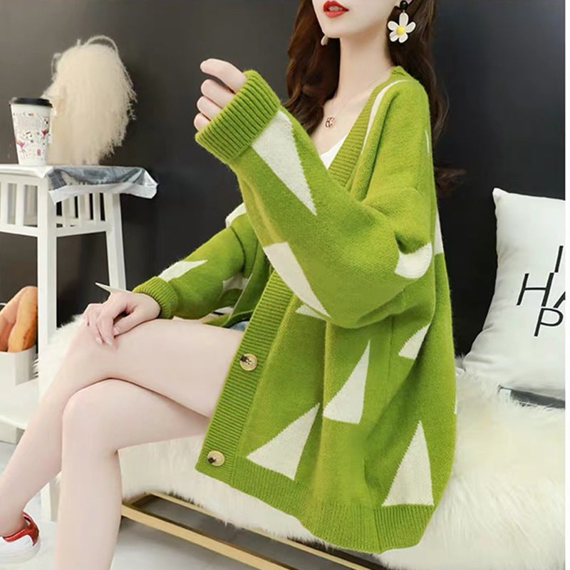 Casual knit jacket for women with geometric pattern and comfortable fit Lune London