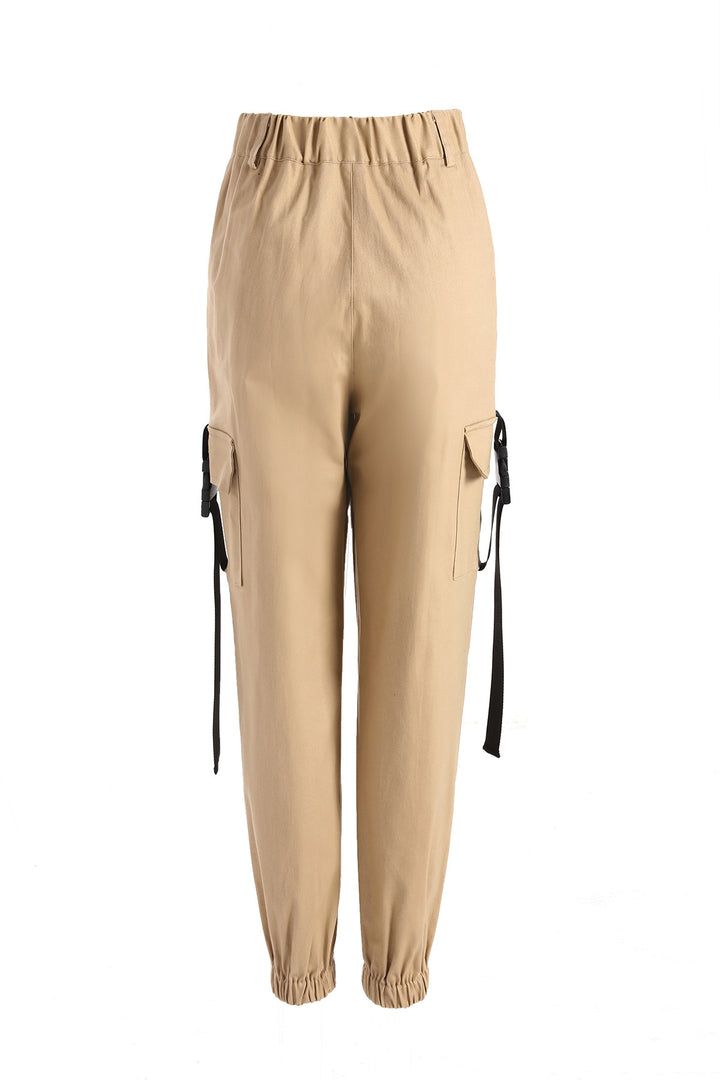 Women’s cargo pants with elastic waist and practical side pockets Lune London