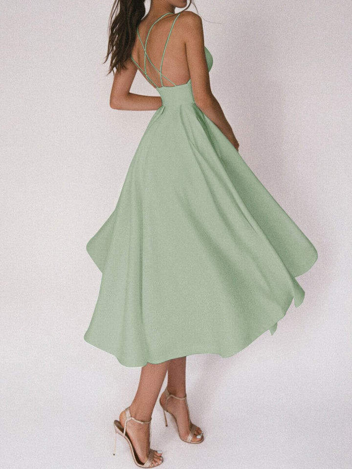 Lune London | Grace The Elegant Spaghetti Strap Dress with V-Neck