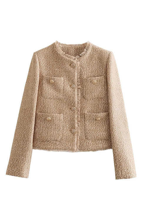 Lune London | Up Frayed Hem Short Tweed Jacket