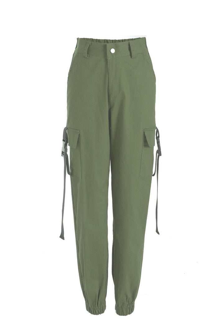 Women’s cargo pants with elastic waist and practical side pockets Lune London