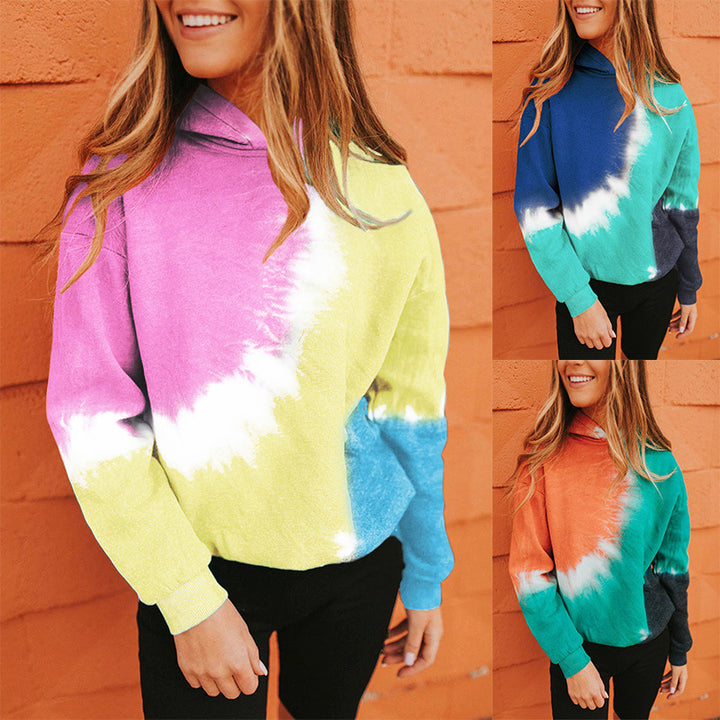 Sweat à capuche surdimensionné pour femmes avec un design tie-dye à la mode Chic & Stil