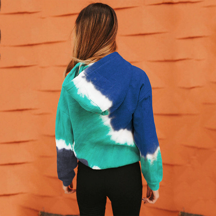 Sweat à capuche surdimensionné pour femmes avec un design tie-dye à la mode Chic & Stil