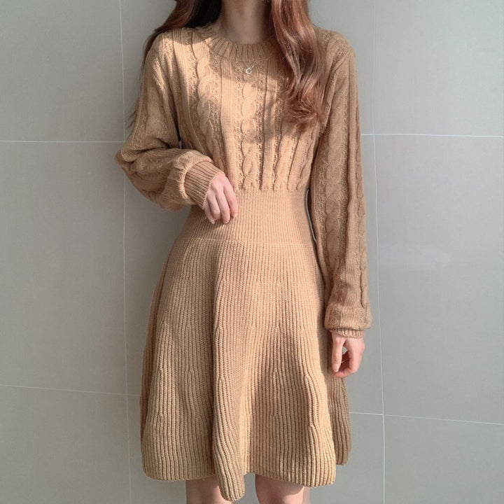 Knitted dress for women with a relief pattern and fitted cut Lune London