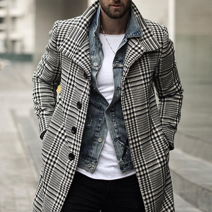 Elegant checked coat for men with a modern cut Lune London