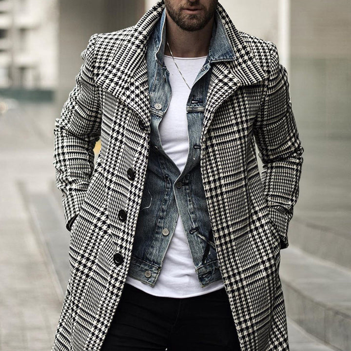 Elegant checked coat for men with a modern cut Lune London
