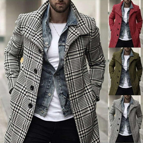 Men's Elegant Checkered Coat with Modern Details Lune London