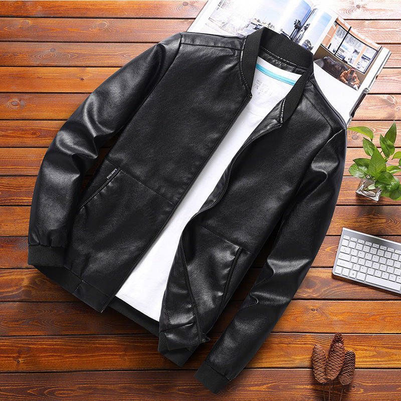 Elegant synthetic leather jacket for men with a modern fit and practical pockets Lune London