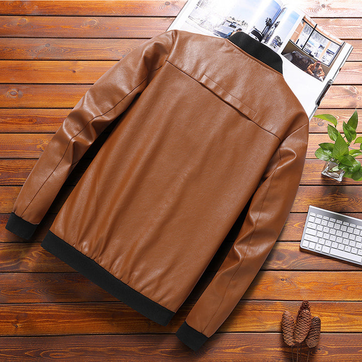 Elegant synthetic leather jacket for men with a modern fit and practical pockets Lune London