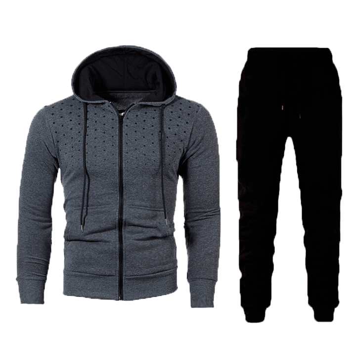 Men's Sports Hoodie and Training Pants Set with Breathable Inserts and Stylish Design Lune London
