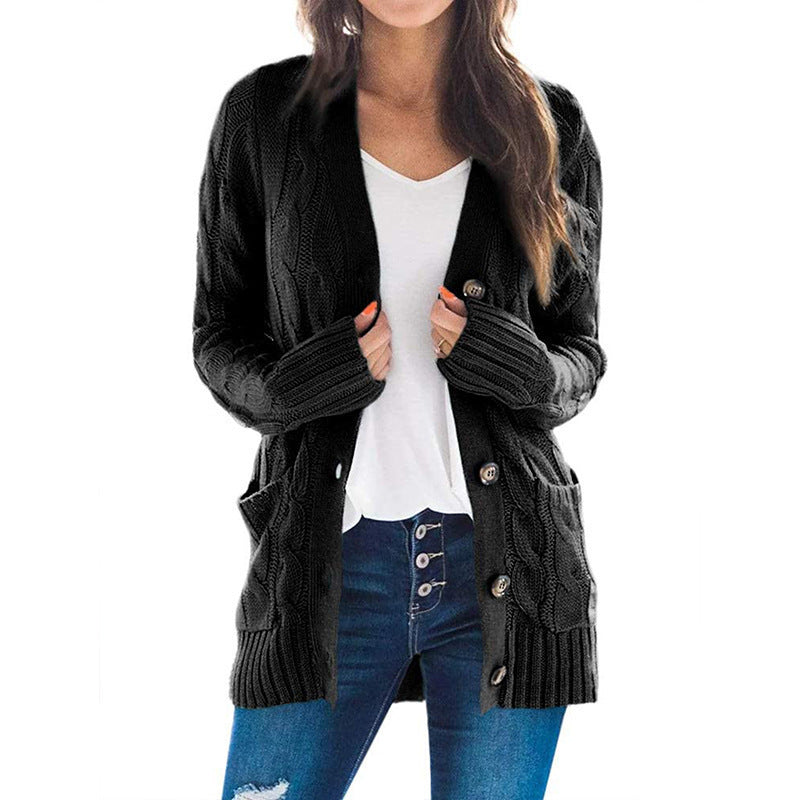 Oversized knit cardigan for women with practical pockets and button detail Lune Londonl