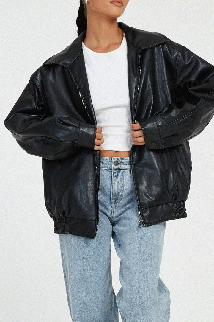 Lune London | Leather Bomber Jacket