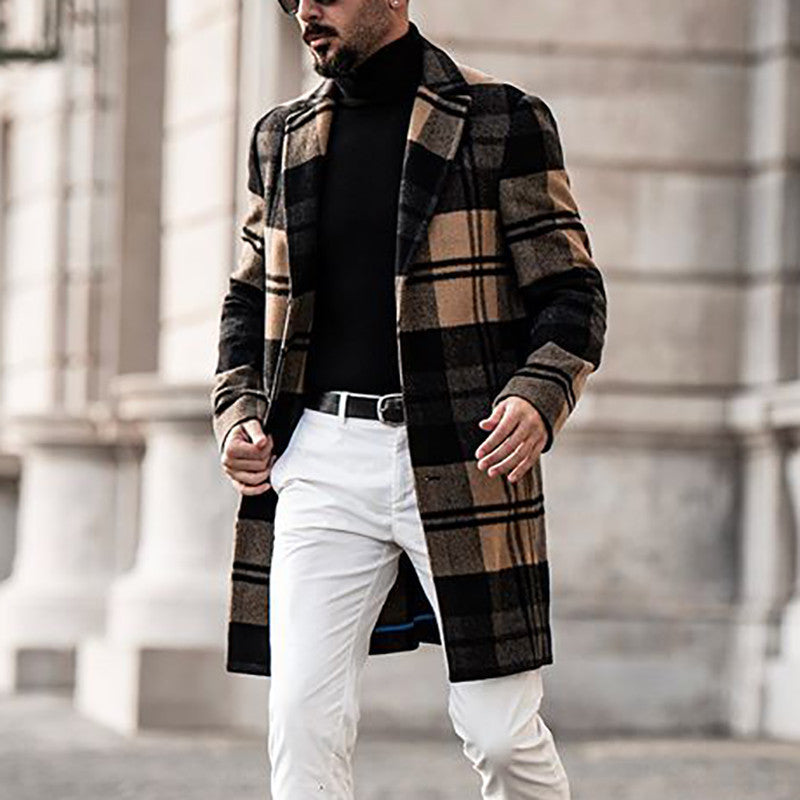 Classic checked coat for men in high-quality wool blend Lune London