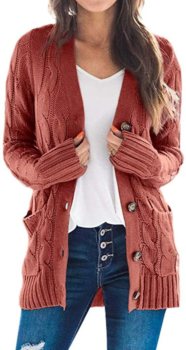Oversized knit cardigan for women with practical pockets and button detail Lune Londonl