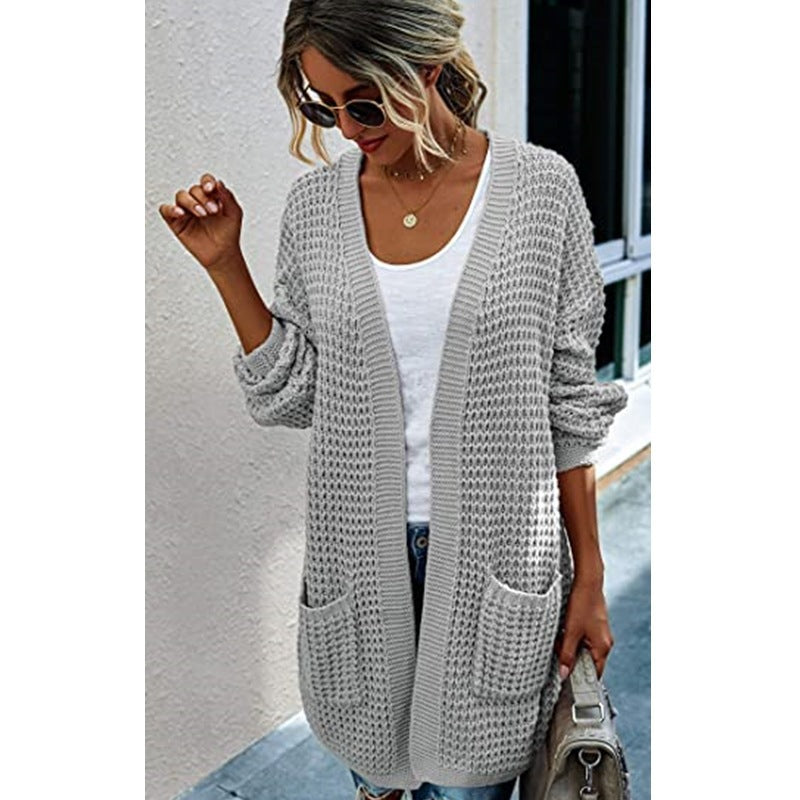 Thick knitted jacket for women with deep pockets and casual fit Lune London