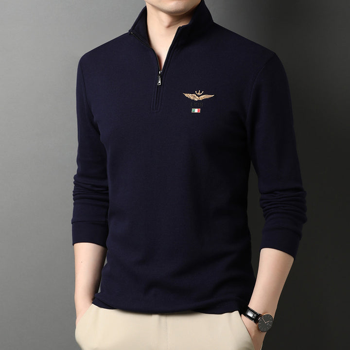 Elegant high-neck sweater for men with zipper Chic and Style