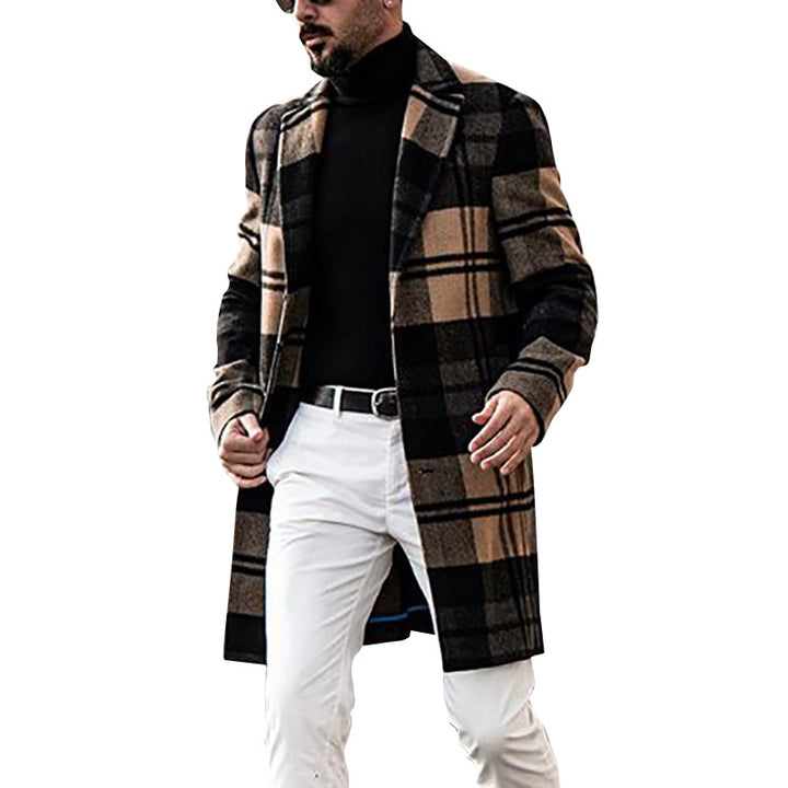 Classic checked coat for men in high-quality wool blend Lune London