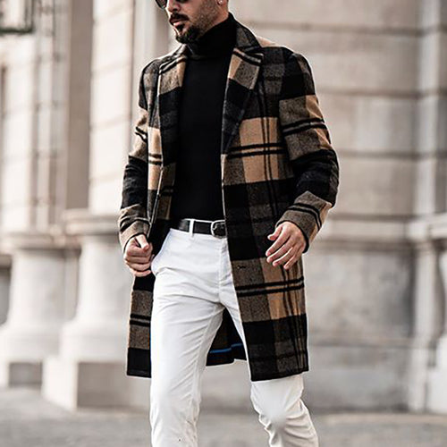 Classic checked coat for men in high-quality wool blend Lune London
