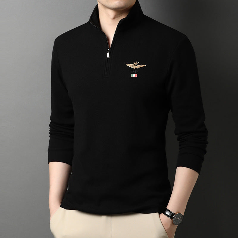 Elegant high-neck sweater for men with zipper Chic and Style