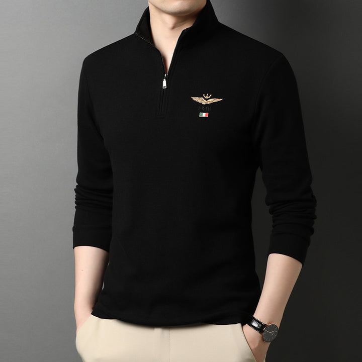 Elegant high-neck sweater for men with zipper Chic and Style