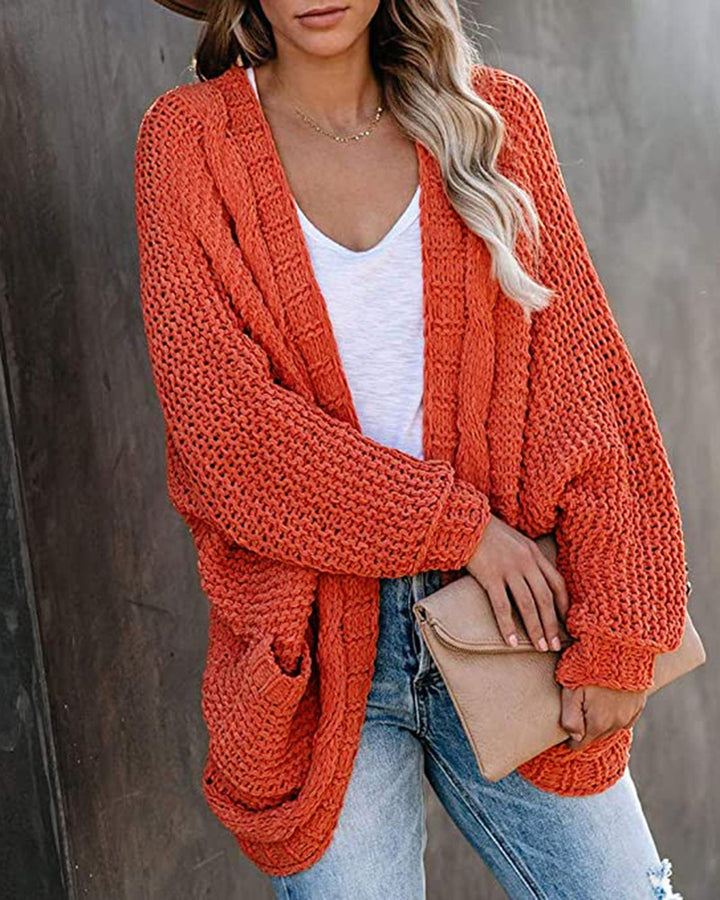 Chunky knit cardigan for women with a relaxed silhouette and large pockets Lune London