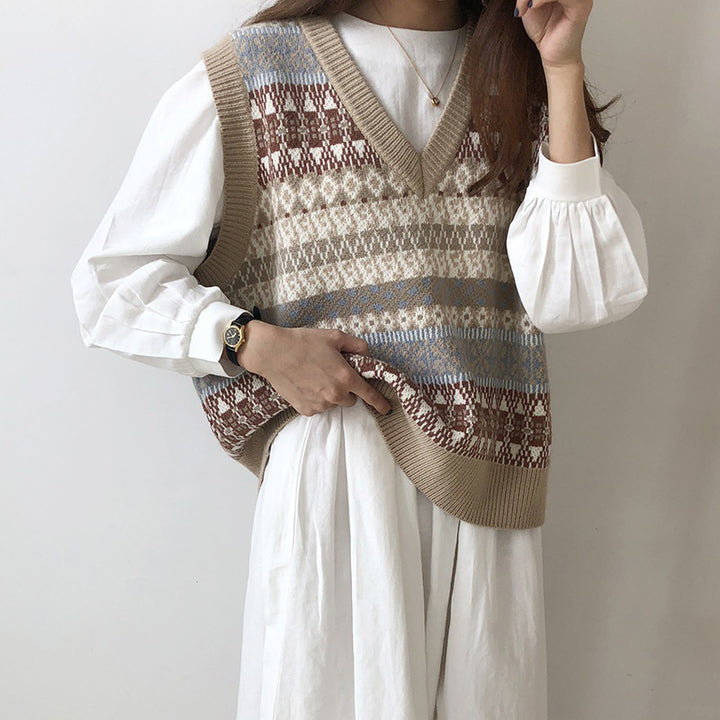 Women's knitted sweater with modern Fair Isle pattern Lune London