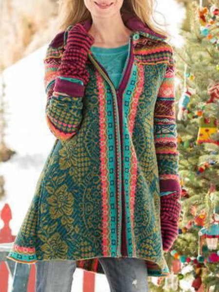 Women's Casual Coat with Elaborate Pattern and Tailored Fit Lune London