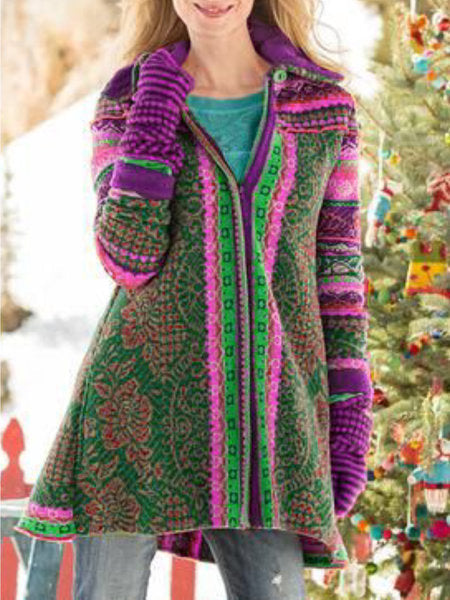 Women's Casual Coat with Elaborate Pattern and Tailored Fit Lune London