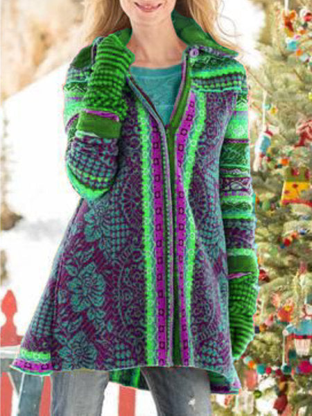 Women's Casual Coat with Elaborate Pattern and Tailored Fit Lune London
