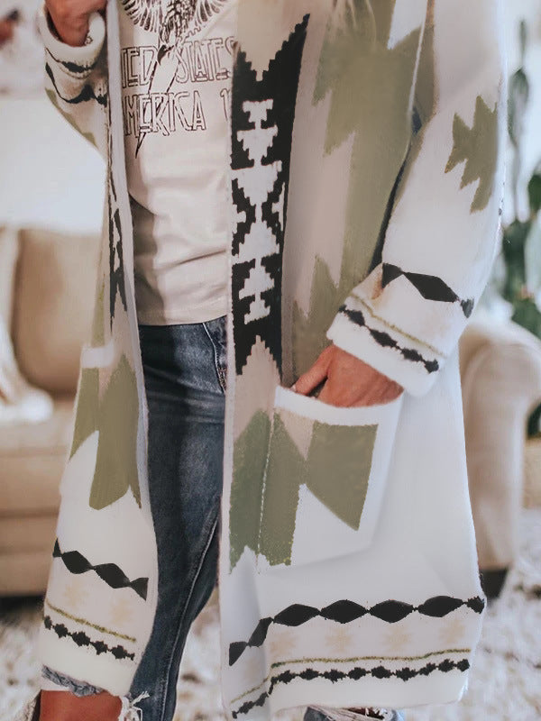 Women's size, striped pullover with ethnic patterns Lune London